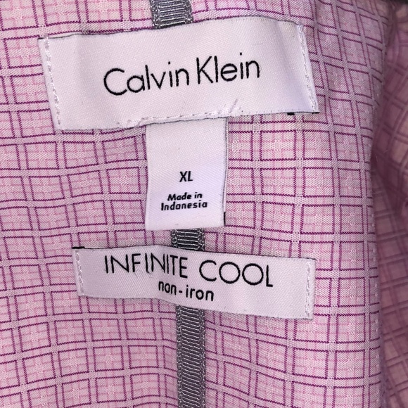 Calvin Klein Pink Windowpane Dress Shirt, XL - Picture 4 of 4